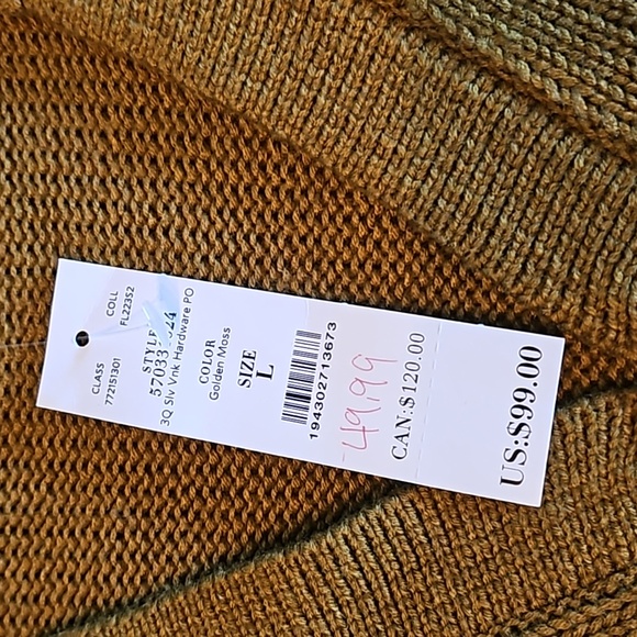 White House Black Market - NWT - Goldon Moss - 3/4 Sleeve VNeck PullOver - L - Picture 3 of 8